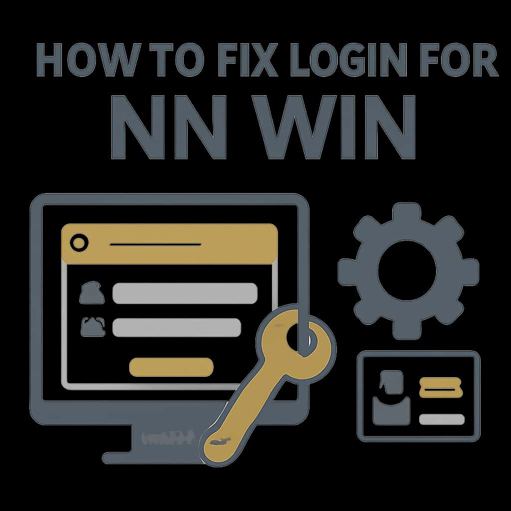 An illustration guiding users through NN Win login troubleshooting.