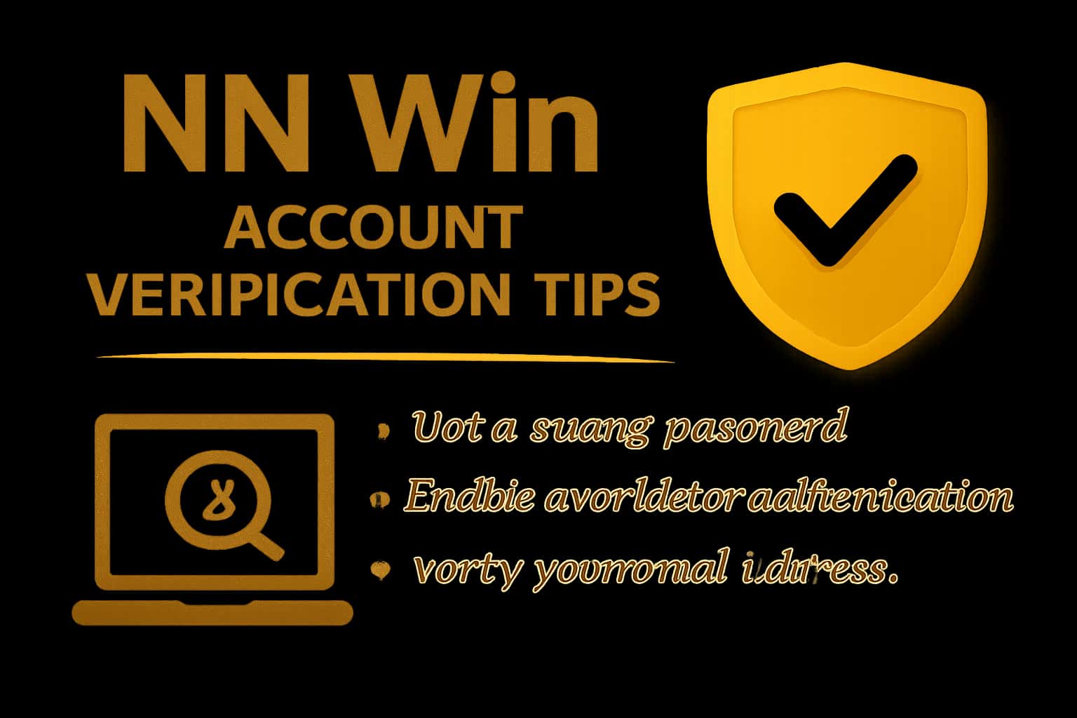 An informational scene depicting NN Win Account Verification Tips with a focus on security.