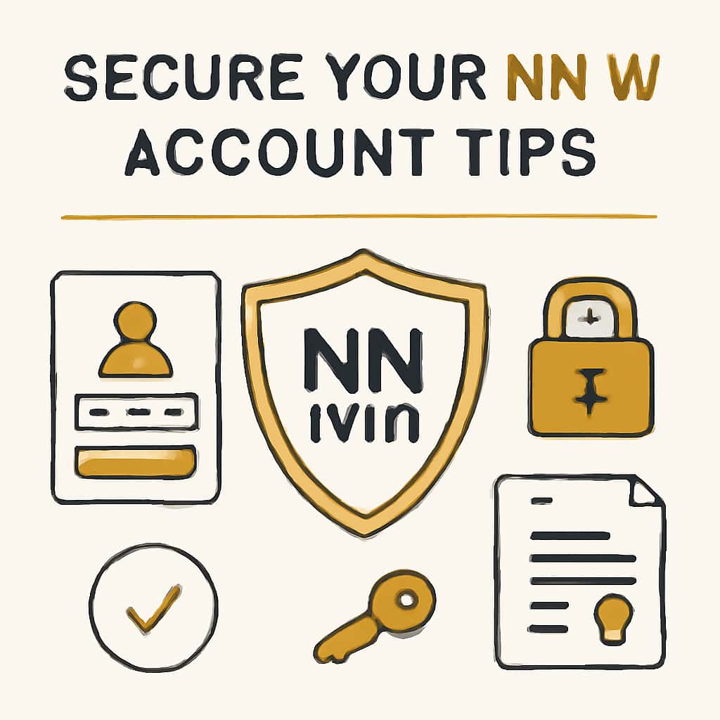 Illustration demonstrating key steps for securing NN Win accounts.