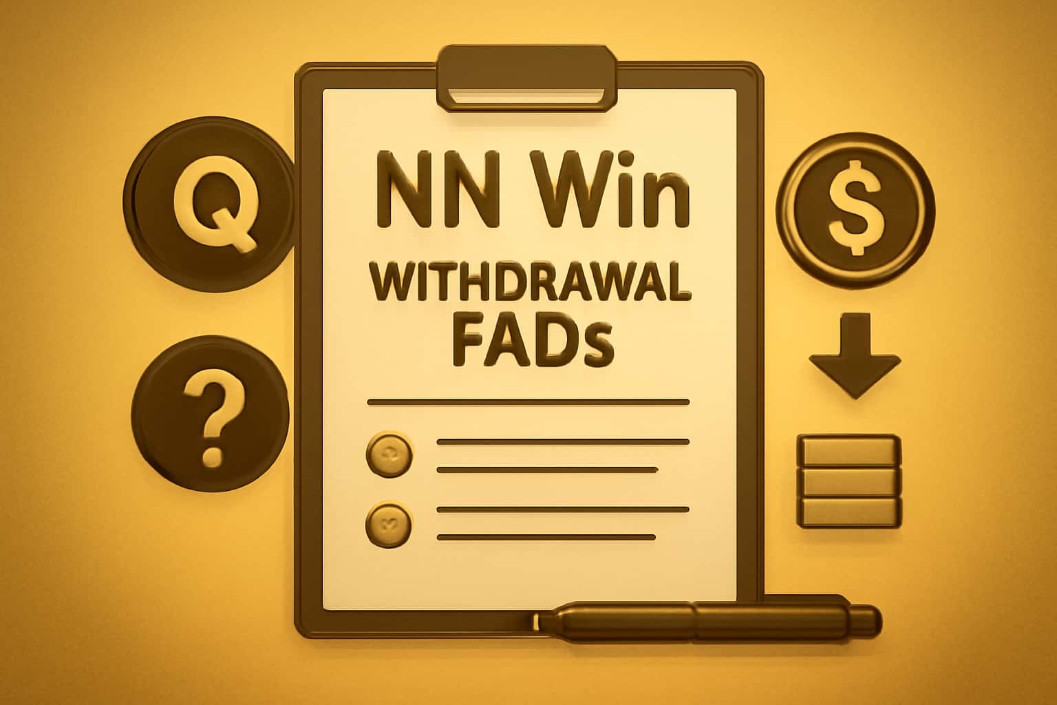 An informative graphic illustrating withdrawal FAQs for NN Win.